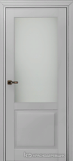 Дверь Краснодеревщик 732.1 (стекло матовое) с фурнитурой, MDF Эмаль светло-серая